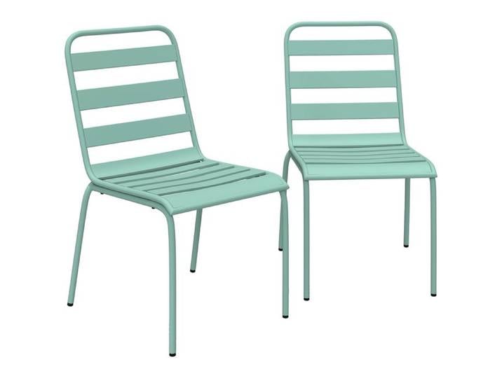 Lot de 2 Chaises de Jardin Empilables en Métal pour Terrasse Balcon Jardin Vert