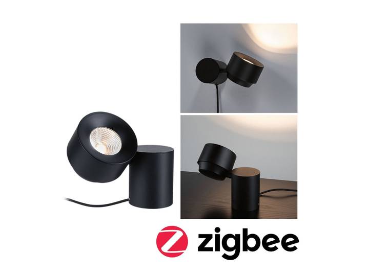 Puric Pane Tischleuchte S Zigbee Dim. Schwarz - Paulmann - Wohnzimmer - Modern - Metall - Einflammig