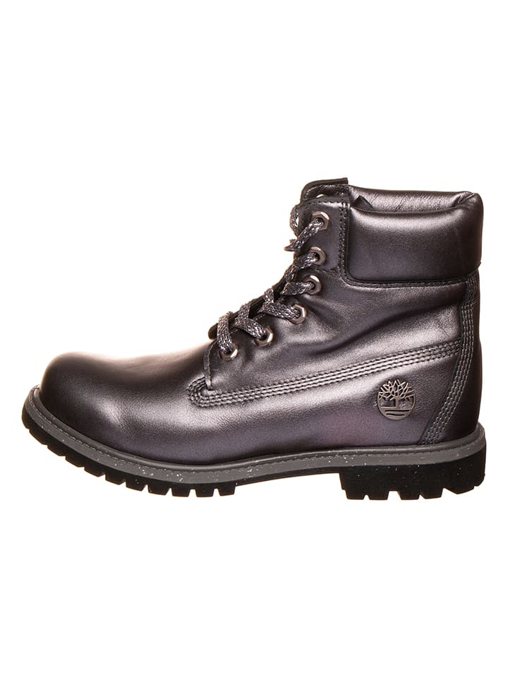 Timberland Leder-Boots "Premium" in Silber - 38,5
