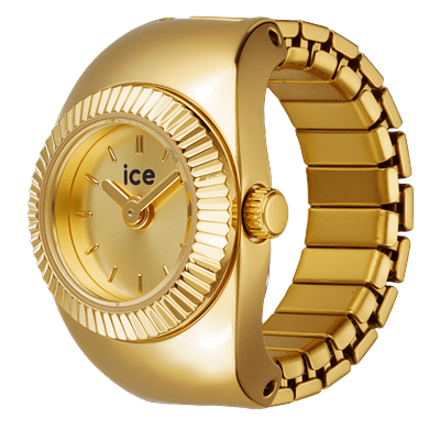 Uhrenring ICE-WATCH "Chouchou", gold (goldfarben, goldfarben, goldfarben), Armbanduhren, Damen, Goldfarben, Quarzuhr, Damenuhr, Edelstahlringschiene, analog