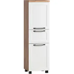 Hochschrank in Weiß/Eiche