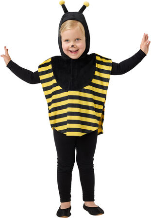 Kinder-Poncho "Biene", schwarz-gelb
