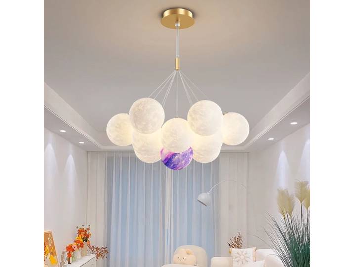 2025 moderne 3D lune bulle lustres chambre d'enfants décor lampes suspendues nordique créatif garçon fille chambre salon Chandeli