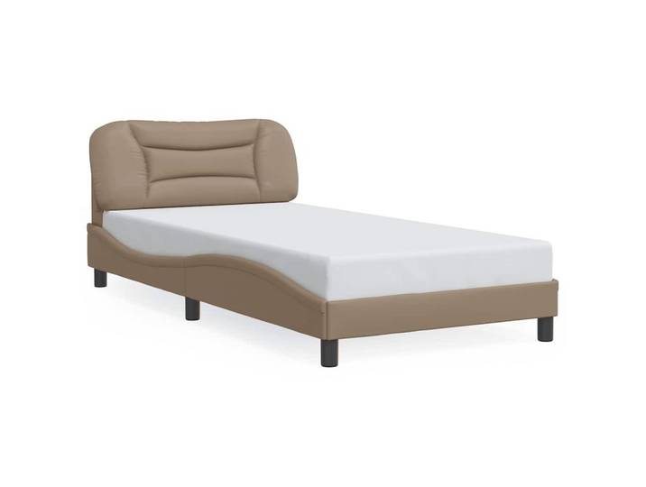 furnicato Bettgestell mit Kopfteil 218x85x74,5 cm Cappuccino (1-tlg), schmutzabweisend