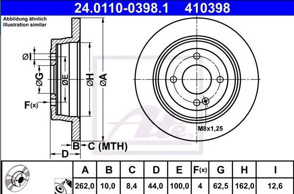 ATE 24.0110-0398.1 Brake disc