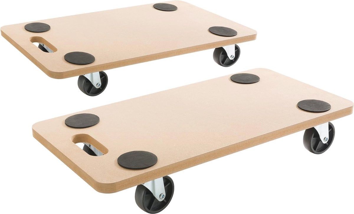 Rolplank Set van 2 voor meubeltransport en verhuishulp met rubberen pads, tot 200 kg draagvermogen