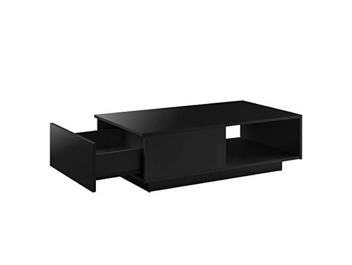 Salontafel Biskra met plank en lade 95x55x31 cm zwart