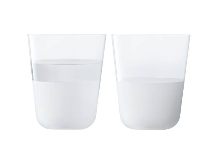LSA International Becher Arc Contrast kaltgrau h. Glas 0.38 l