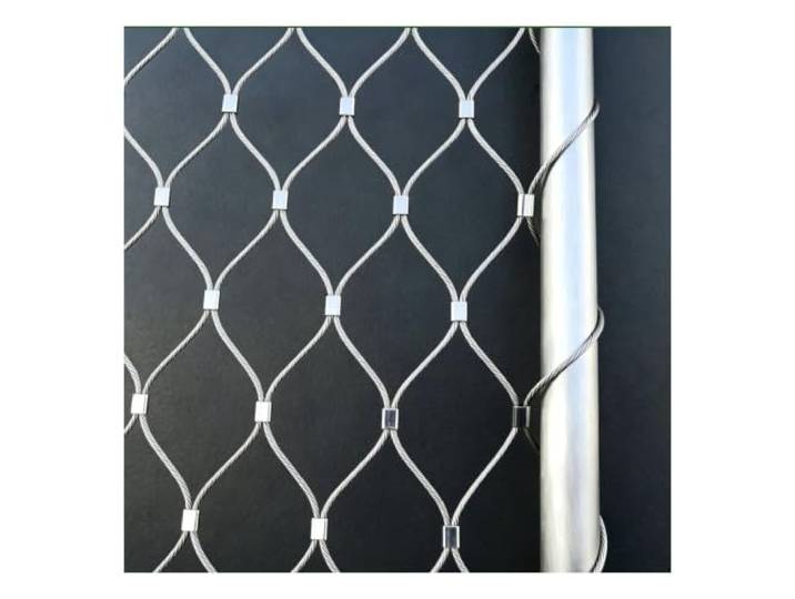 Hynbdes 304 Edelstahl-Seilnetz, Absturzsicherung, Treppe Zaun, Flexibel Multifunktionales Garten-Metallnetz, Flexibles Seil Netz, für Balkone, Bauernhof, Zoos und Zäune, 10cm/1.5mm 1×7m