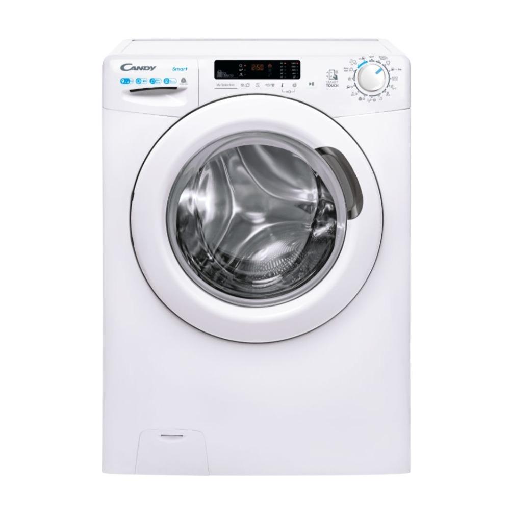 Candy Smart CSWS 4962DWE/1-S, Frontlader, Freistehend, Weiß, Links, Weiß, Schwarz