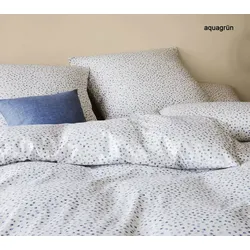 Elegante Soft-Flanell Bettwäsche Preppy - 155x220 cm + 80x80 cm	aqua-grün