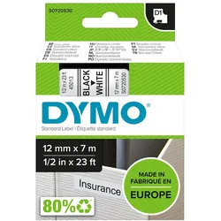 DYMO Original D1 Schriftband für Labelmanager, 12mm breite 7m Länge schwarz auf weiß S0720530
