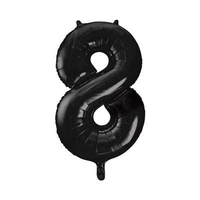 XL Folienballon Zahl 8 schwarz