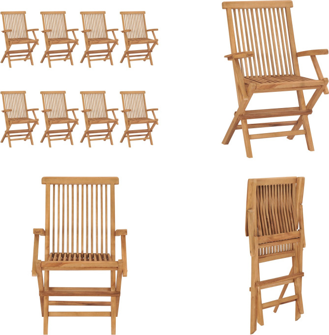 vidaXL Gartenstühle 8 Stk. Massivholz Teak - Gartenstuhl - Gartenstühle - Gartenstuhl Holz - Gartenstuhl Massivholz
