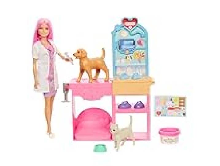 Barbie Poupée et Ensemble de Jeu de Clinique vétérinaire