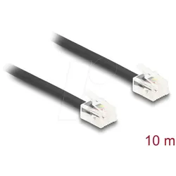 DELOCK 90621 - Telefonkabel RJ11 Stecker / Stecker, schwarz, 10 m