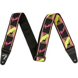 Fender Gitarrengurt Neon Monogrammed Strap Yellow/Pink - Gitarrengurt
