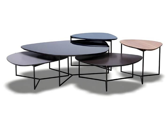 Xlmoebel Couchtisch XLMOEBEL grauer Metall-Couchtisch mit eleganter Ablagefläche (Packung, Mehrteiliges Set), Made in Europa