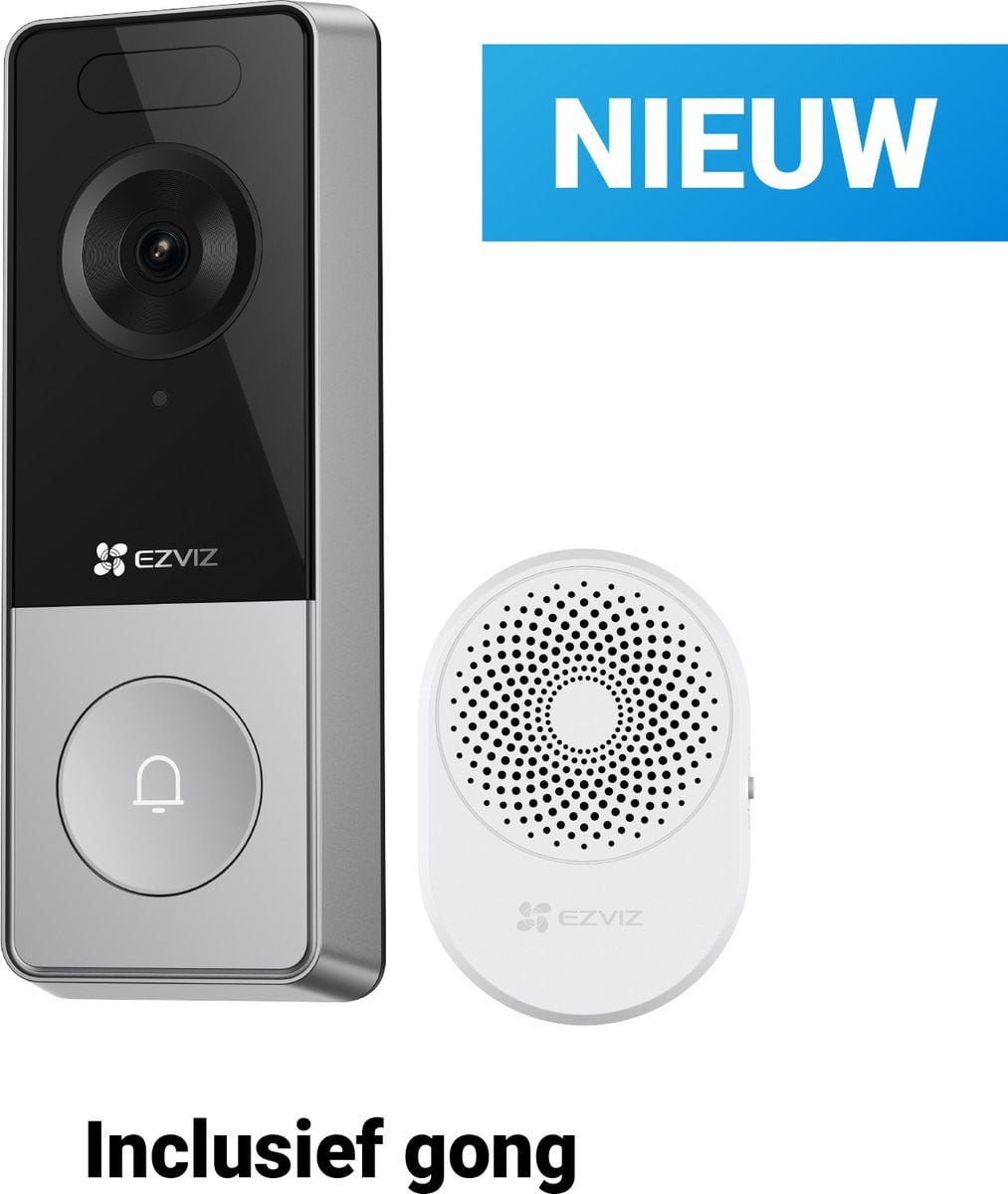 EZVIZ HP8 3K Slimme Videodeurbel met Chime, Draadloze Deurbel met Camera, Nachtzicht en Persoonsdetectie, Wifi 6