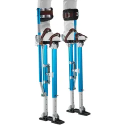 VEVOR Trockenbau-Stelzen 615-1023mm, 103kg Belastbare Arbeitsstelzen mit Doppelten Federn Rutschfesten Fußplatten & Spanngurt, Verstellbare Aluminiumstelzen für Trockenbau Deckenbau Baustelle, Blau