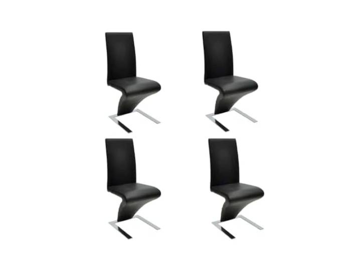 HGPOTUY Esszimmerstühle 4 STK. Schwarz Kunstleder Modernes Zickzack-Design, Ergonomische Sitzform, Robust, Für Küche und Esszimmer