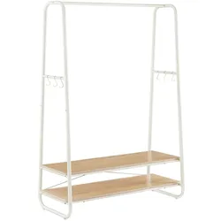 Helloshop26 - Kleiderständer im Industriestil 45 x 100 x 160 cm stabiler Kleiderständer mit 2 Ablagen 6 S-Haken Stahlrahmen für das 12_0006992