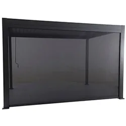 MWH Pavillon Seitenmarkise Lino 400 cm Aluminium Grau x 300
