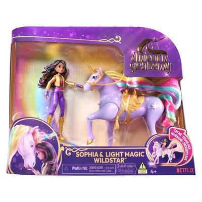 Unicorn Academy - Sophia & Licht-Magie Wildstar Set, 12 cm Figuren zur Netflix Serie, mit Mähne, Schweif, Lichtfunktion & Sternen, ab 4 J.