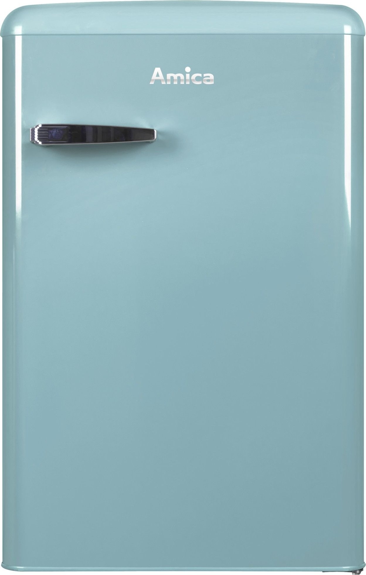 Amica KS 15612 T, Kühlschrank mit Gefrierfach im Retro Design, 85 cm Höhe, ice blue,