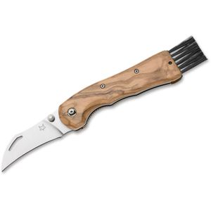 Fox-Knives Pilzmesser Spora Olive Wood, klappbar, mit Bürse, 12C27 Stahl, mit Olivenholzgriff