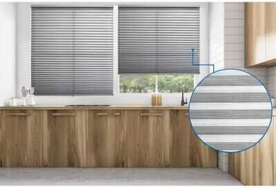 "BlindsAvenue Cellular Honeycomb Cordless Shade, 9/16"" Single Cell, Light Filtering, Designer Print Pebble"