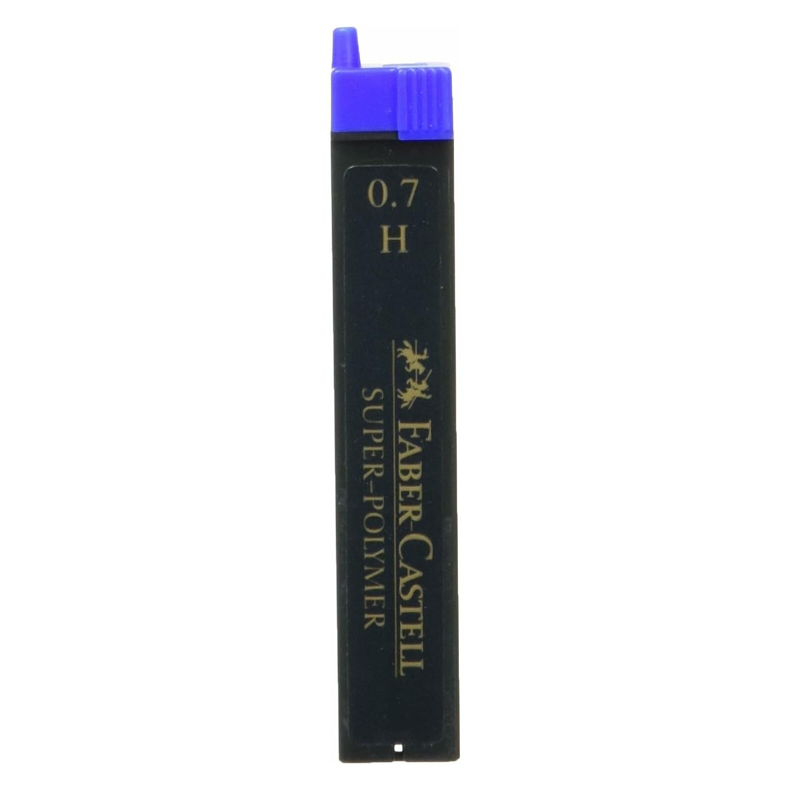 Faber-Castell 12 SUPER-POLYMER Bleistiftminen H 0,7 mm (12 Stk., 0.70 mm, H) (120711)