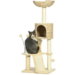 PawHut PawHut Katzen Kratzbaum 116 cm Katzenbaum mit Katzenhöhle, Katzenbett, Beige