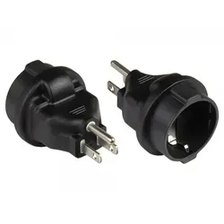 Alcasa PA-4502S Netzstecker-Adapter Typ B Typ F Schwarz