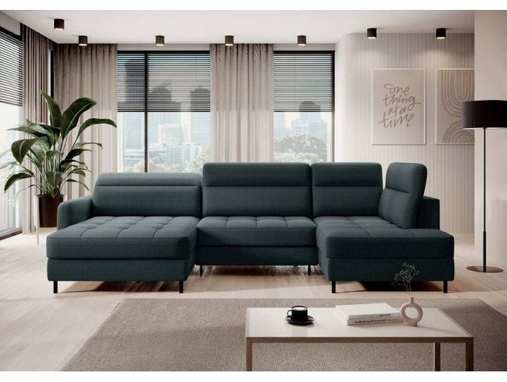 Sofa Belinda mit Schlaf- und Klappfunktion - Grün - Links - Luxusbetten24