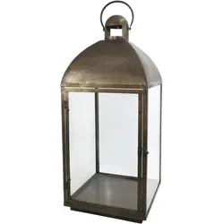 Chic Antique Laterne mit geschwungenem Dach Antik Messing, 34 x 34 x 73,5 cm - Antik Messing