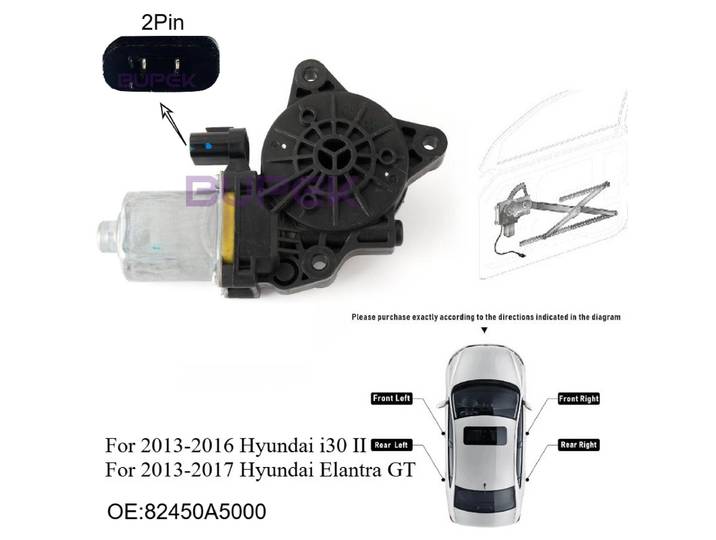 1 pièce Moteur de lève-vitre électrique avant gauche pour Hyundai I30 II Elantra GT 2013-2016, Pièces de moteur de lève-vitre électrique 82450A5000