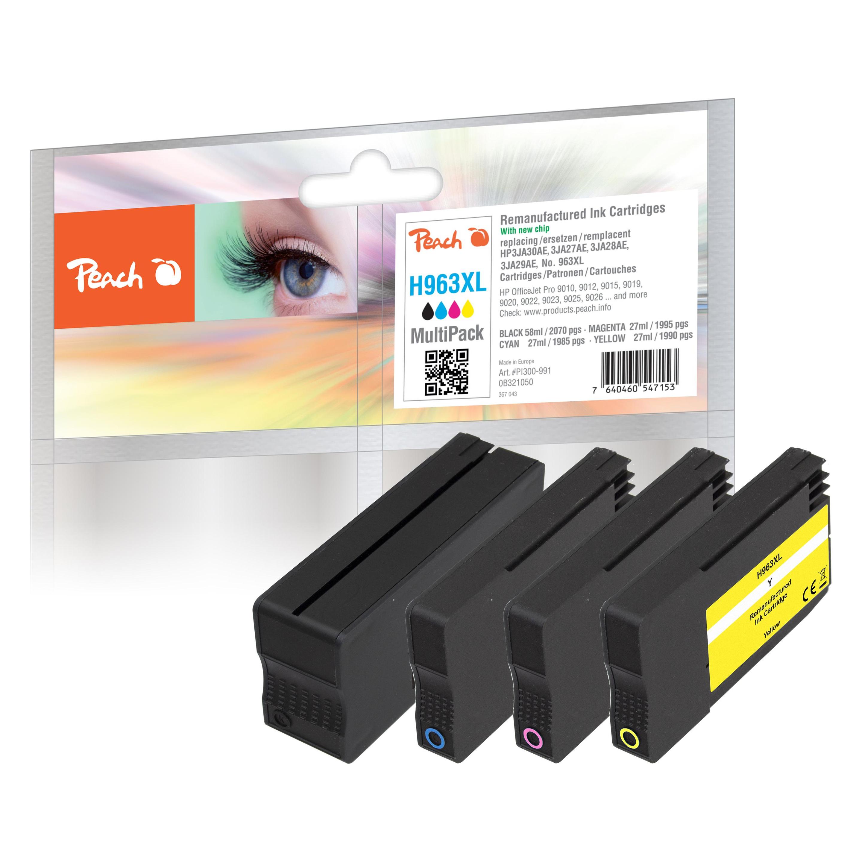 Peach Spar Pack Tintenpatronen kompatibel zu HP No. 963XL (54685920)