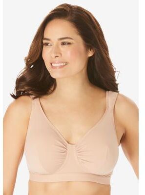 Plus Size Women's Evie Cotton-Comfort Leisure Bra by Leading Lady in Sand (Size 46 A/B)