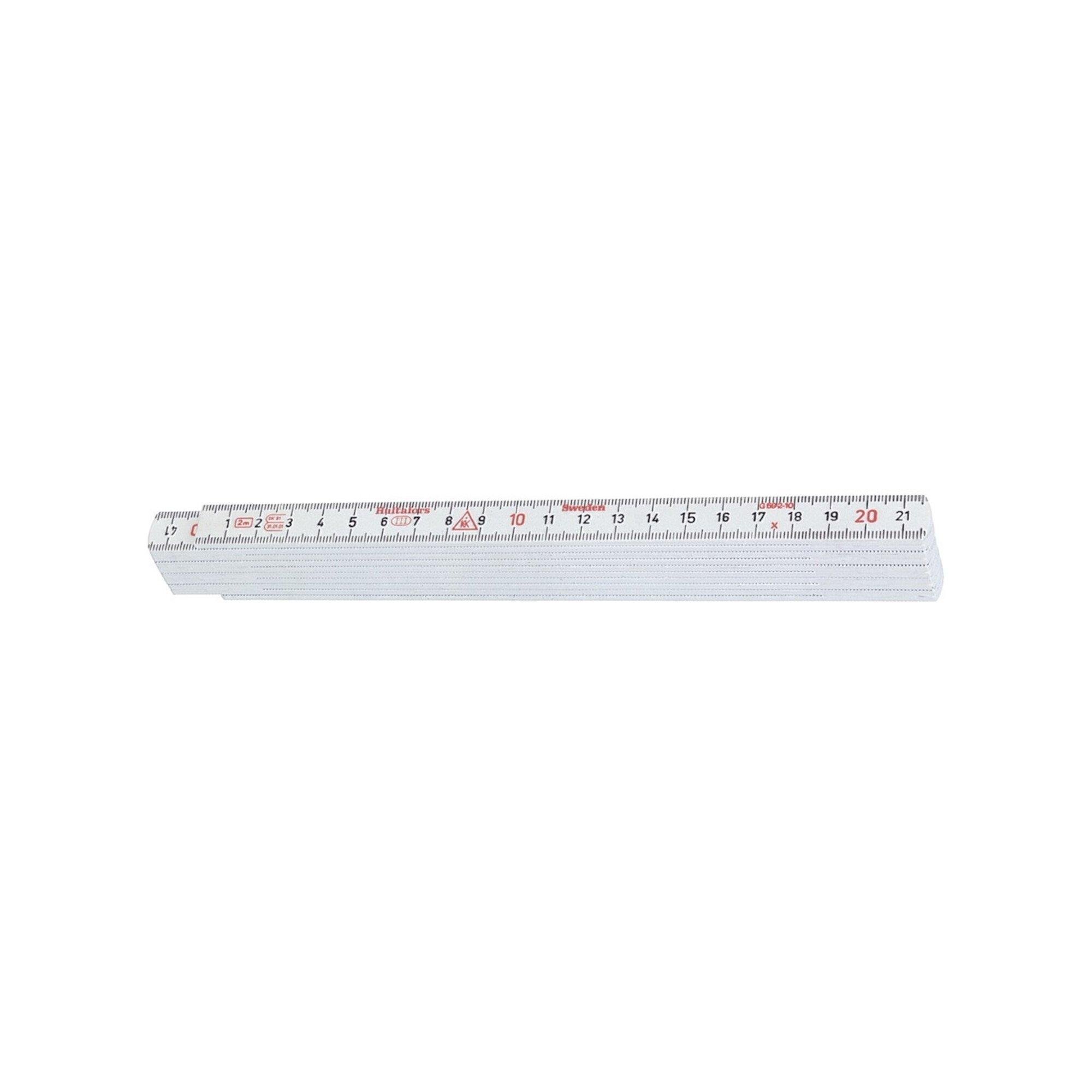 HULTAFORS Gliedermaßstab Kunststoff 1mx13mm weiß (480387)
