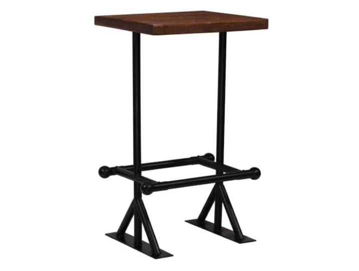 3-teiliges Barmöbel-Set, recyceltes Massivholz Stahlrahmen, Fußstütze, Industrial Stil, 1 Tisch und 2 Stühle