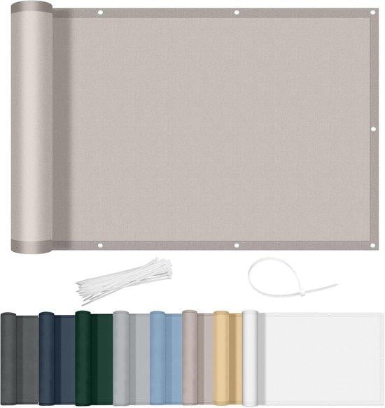 Waterdicht Balkonscherm Beige - Ondoorzichtig Privacy Scherm - B/H: 80 x 600 cm