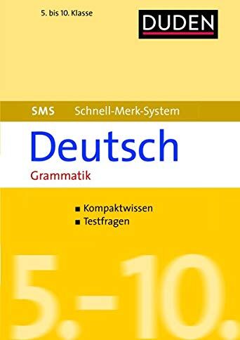 Birgit Hock - SMS Deutsch - Grammatik 5.-10. Klasse (Duden SMS - Schnell-Merk-System) - Preis vom 19.10.2026 19:33:35 h