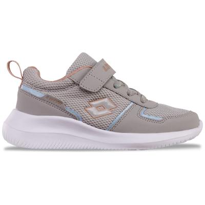 Sneaker LOTTO, Kinder, Gr. 28, grau (grau, dunkelrose), Kunstfaser, Synthetik, mehrfarbig, Schuhe Sneaker, - besonders leicht & bequem