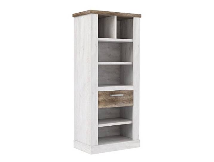 Forte Duro Regal mit 1 Schublade, Holzwerkstoff, Pinie Weiß kombiniert mit Eiche Antik, 41,3 x 71,4 x 160,4 cm