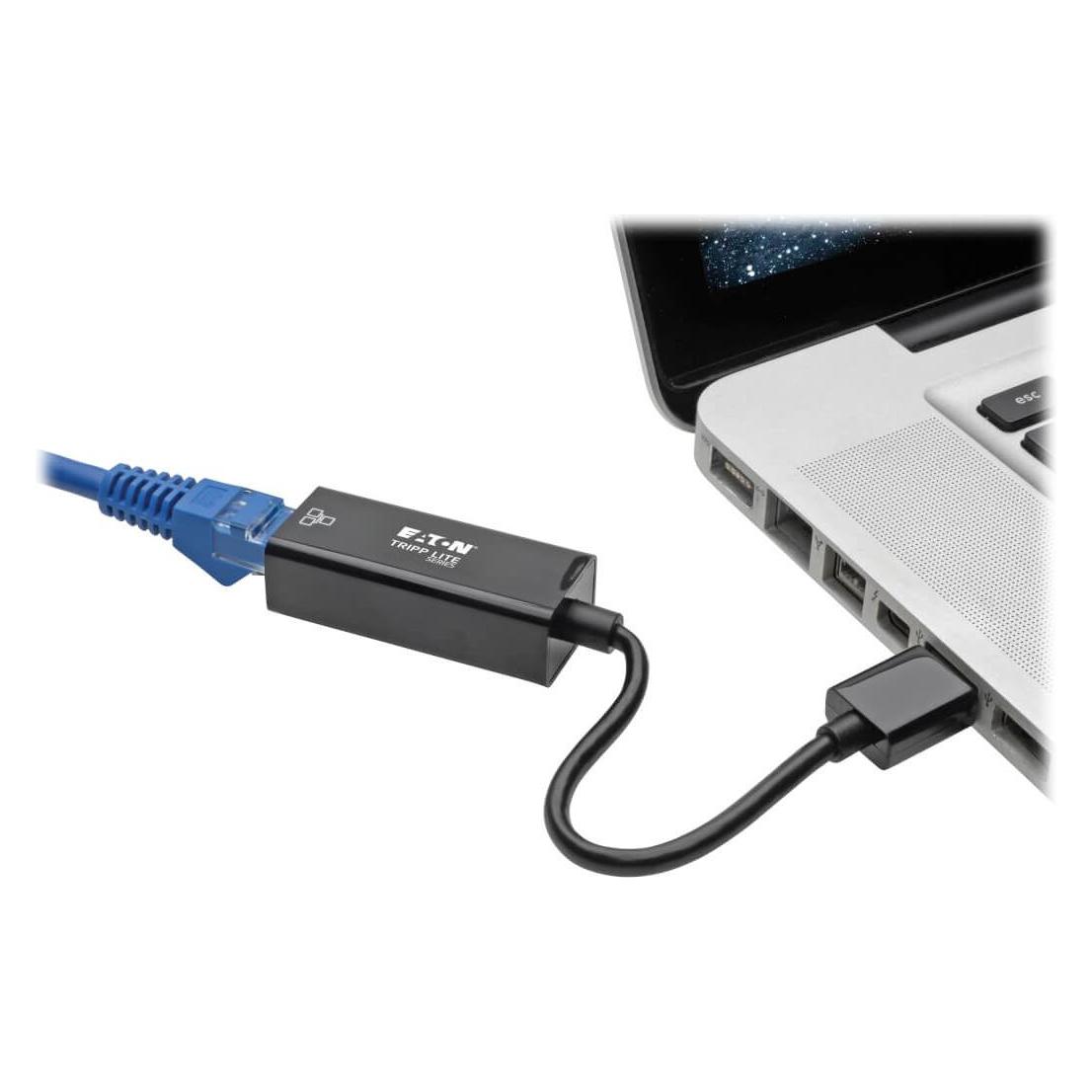Eaton TRIPPLITE USB 3.0 to Gigabit Ethernet NIC Network Adapter 10/100/1000Mbps Black (USB 3.0) (U336-000-R)