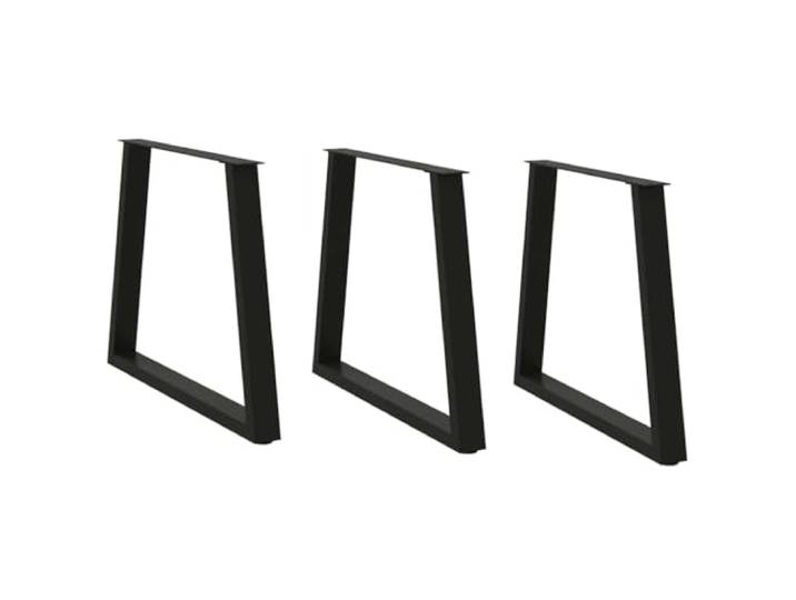 HGDFWRQW Tischbeine V-Form 3er Set Schwarz Metall 70x73 cm Esstisch Robuste V-Form Möbelkufen mit Höhenausgleich für Esszimmer, Büro und Küche, inklusive passender Montageschrauben.