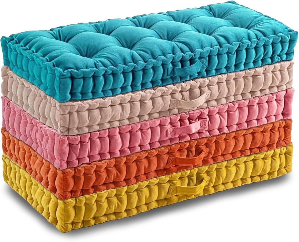 Comfortabel maatwerk zitkussen voor bank, vensterbank of vloer in diverse kleuren