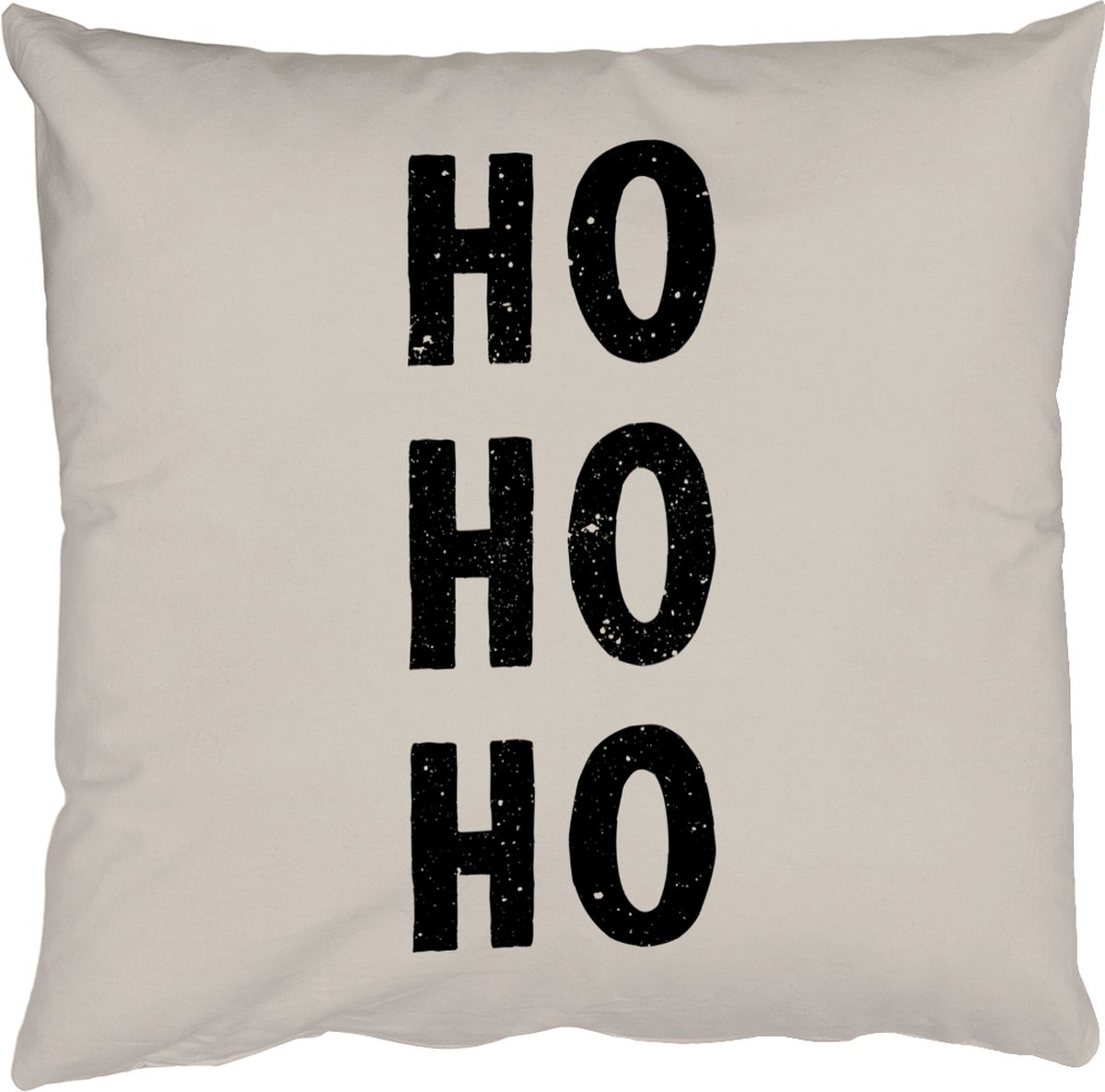 PillowMonkey Sierkussen Kerstmis Ho ho ho Beige 40 x 40 cm