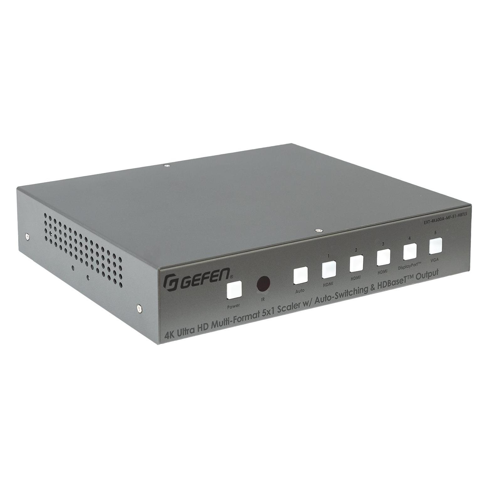 Gefen Automatic switching of all video inputs- Manual switching via front buttons, IR remote, RS-232, Teln (EXT-4K600A-MF-51-HBTLS)